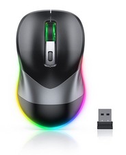 Wireless Mouse, Jiggler Mouse for Laptop - LED Mouse Rechargeable Computer Mi... picture
