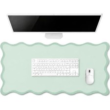 Portable Waterproof Desk Mat - Large 36x17 Scalloped Design for School & Work picture