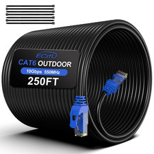 250-Ft Cat6 Outdoor Direct Burial UTP Ethernet Cable with 25 Ties picture