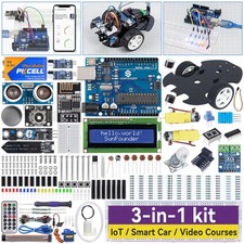 Ultimate Starter Kit Compatible with Arduino UNO IDE Scratch, 3 in 1 IoT/Smar... picture