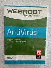 WebRoot Antivirus Virus Malware Protection CD-ROM for Windows 10 PC MAC 3-Device picture