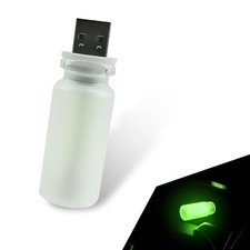 Car USB Ambient Light, Mini Retro Frosted Glass Bottle Atmosphere 1 PC Green picture