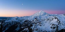 Landscape snow nature night moon mountain pass Custom Gaming Mat Desk picture