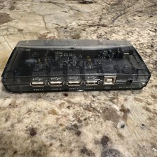 BELKIN F5U021 USB 4-Port Hub Powered Transparent Smoked Gray Vintage Desktop picture