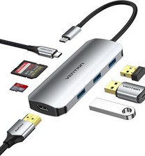 7-in-1 USB Adapter in Silver USB-C Hub, Multiport Adapter, Dock, 100W picture