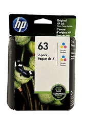Genuine HP 63 Color 2PK Ink Cartridges Deskjet 1112 2130 3630 3632 3634 63 picture