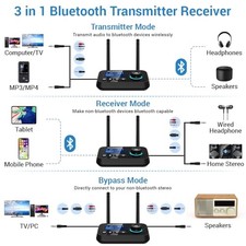 BLACK - IFOFO BLUETOOTH 5.3 TRANSMITTER FOR TV AUDIO W. SCREEN DISPLAY DUAL picture