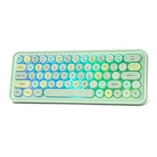 Wired RGB Creamy Typewriter Keyboard. 65 Percent Retro LED Membrance Green picture