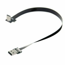 Cablecy Up Down USB2.0 Type-A Male to USB-C Type-C Male Data Flat Slim FPC Cable picture