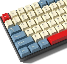 PBT Keycaps Set 139 Keys Doubleshot Cherry Profile Mechanical White Blue Red picture