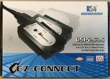 KINGWIN EZ-Connect USI-2535 USB 2.0 to SATA & IDE HARD-DRIVE W/ One Touch Backup picture