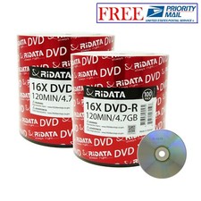 200 Pack Ridata DVD-R 16X 4.7GB 120 Min Silver Logo Top Blank Recordable Disc picture