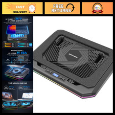 Adjustable Laptop Cooling Pad with RGB Light, Quiet Turbo Fan for 12-19” Laptops picture