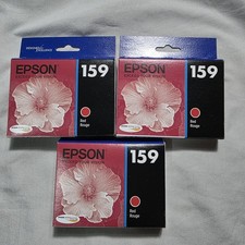 Epson 159 Red Ink Cartridge Genuine OEM for R2000 SEALED Pack Of 3 Exp 11/2026  picture