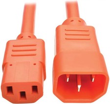 Tripp Lite 3F C14 To C13 Power Extension Cable Orange Model P004-003-AOR picture