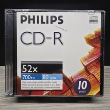 Philips CD-R 700 MB 80 Min 52 X Speed - 10 Discs Sealed picture