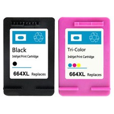 2PK for HP 664XL Black Color Ink Cartridge Show Ink Deskjet 1115 2136 3636 3836 picture
