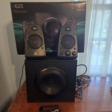 Logitech Z623 THX 2.1 Speaker System Subwoofer Bass Tested Working Audio  picture