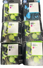 HP 88XL HIGH YIELD Ink Cartridges Yellow Black Magenta OEM Lot Of 6 picture