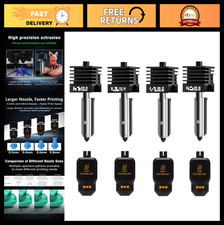 4Pack 0.2/0.4/0.6/0.8MM Hotend Nozzle Set for 3D Printers - High Temp Steel Repl picture