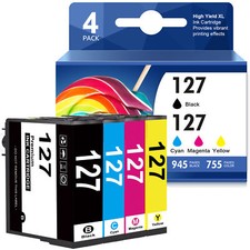 4 Pack 127XL Ink for Epson 127 Ink WorkForce 633 635 645 WF-3530 WF-3540 WF-7010 picture