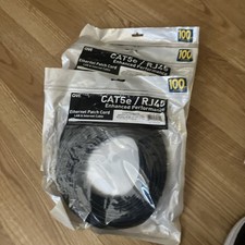 Lot (3) 100ft Cat5 CAT5e Rj45 Patch Cable Black Ethernet Lan Modem Ethernet LAN picture
