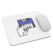 Commodore Amiga Workbench Classic Retro Mouse Pad Mat - White picture