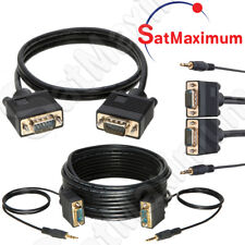 VGA/SVGA Cable Male to Male Monitor TV Video Wire 15 PIN w/without 3.5 Audio LOT picture
