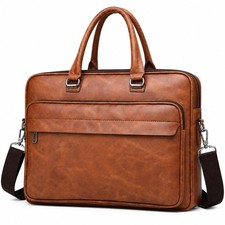Vintage Leather Laptop Briefcase 15.6