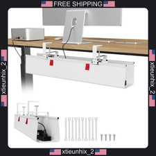 Cable Management Tray 28 inch Under Desk Organizer with No Drill Clamp picture