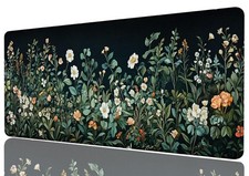 31.5x11.8 Inch Dark Flower Mouse Pad Large Floral Plants Aesthetic Wildflower picture