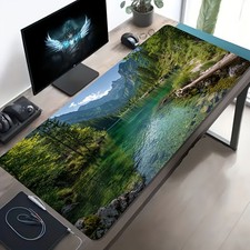 1pc Large Size Gaming Mouse Pad, High Mountain Lake Forest Natural Landscape F picture