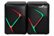 beFree BFS-N115 LED Gaming Speakers Dual Compact Desktop PC Computer Speakers picture
