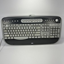 HP 5308 USB Keyboard Wired w Multimedia Buttons VTG Original Tested & Works  picture