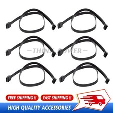 SATA III Cables Straight to Straight Angle SSD HDD Hard Drive Black 6x Pack 15'' picture