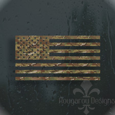 MultiCam American Flag Decal | Laptop Car Truck Window | Rougarou Designs picture
