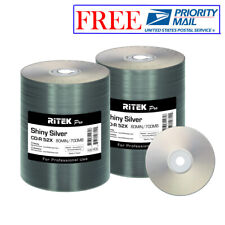 200 Pack Ritek Pro CD-R 52X 700MB Shiny Silver Lacquer Blank Recordable Disc picture