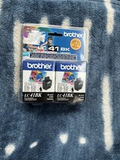 Brother LC41BK/LC41BK2PKS Genuine Original Black Ink Cartridge 2-Pack picture
