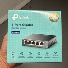 TP-Link TL-SG105 5-Port Gigabit Ethernet Switch, Plug & Play Metal Design SEALED picture