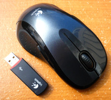 Logitech LX8 Wireless Laser Mouse + Receiver Gloss Silver M-BCK135 Clean Tested picture