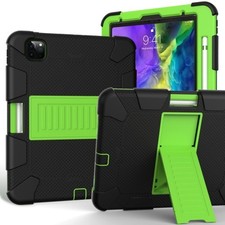 Heavy Duty Rugged Shockproof Stand Protective Case For iPad Pro 11 Black Green picture