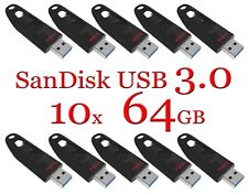LOT 10x Sandisk Ultra 64GB USB 3.0 Flash Drive 10 x Pack Thumb Drive Pen Drive picture
