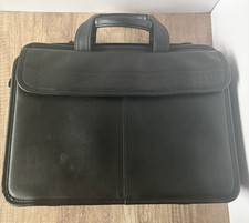 Dell Genuine Leather Laptop Briefcase Messenger Bag Black Computer Bag picture