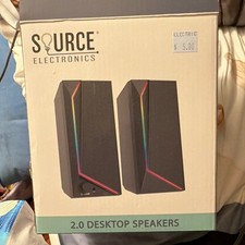Source Electronics 2.0 Channel Computer Desktop Speakers, Wired USB, Black picture