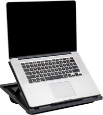 Mind Reader8-Angle LapDesk Black,Collapsible Cushion Laptop Stand for Bed 14.75
