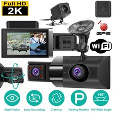 2K Car DVR 3 Channel Dash Cam Camcorder Camera Recorder With 140 Degree Angle GP picture