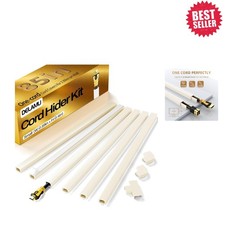 Comprehensive Beige Cable Management Kit - 85in Cord Hider for Elegant Spaces picture