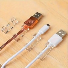 Clear Plastic Cable Clips Transparent Adhesive Wire Organizer Wall Desk Hook picture