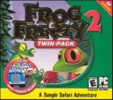 Frog Frenzy Twin Pack 1 & 2 PC CD avoid evil monkeys, rats, killer bees game picture