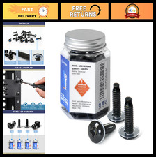 100 Pack Rack Screws 12-24, Zinc Plated Carbon Steel with Washers for Network Ra picture